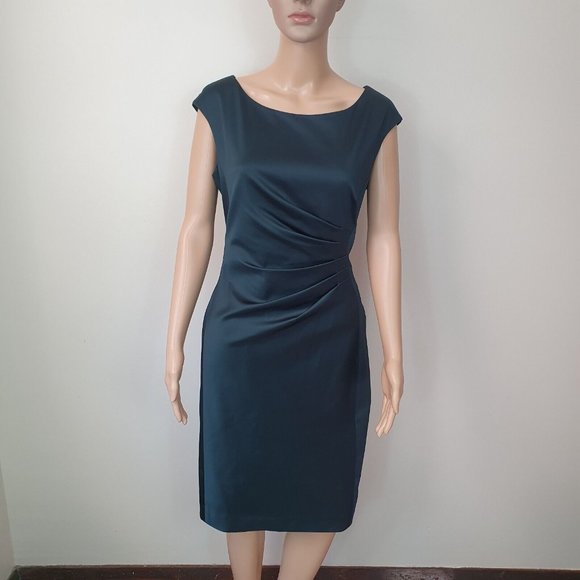 Ralph Lauren sheath dress Sz 12 teal cocktail  office formal RRP $380 - Picture 2 of 7